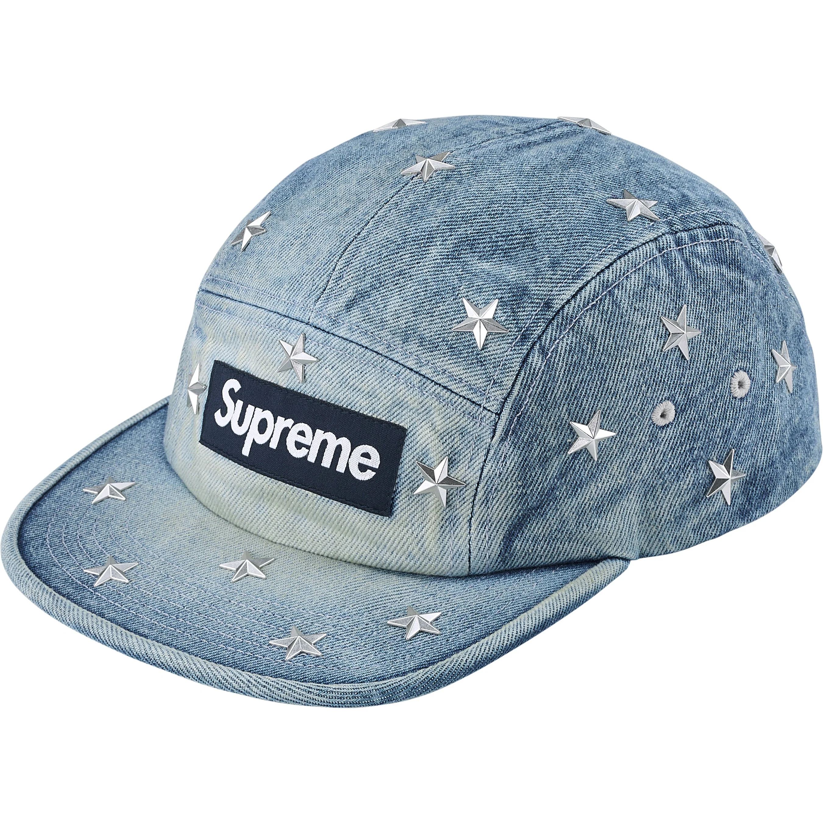 Stars Studded Denim Camp Cap view 2